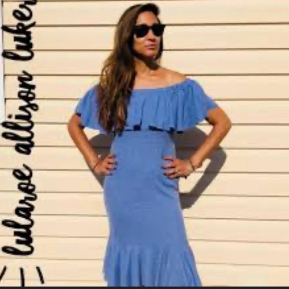 Very pretty floral Lularoe off the shoulder dress in like new condition … - Picture 5 of 5